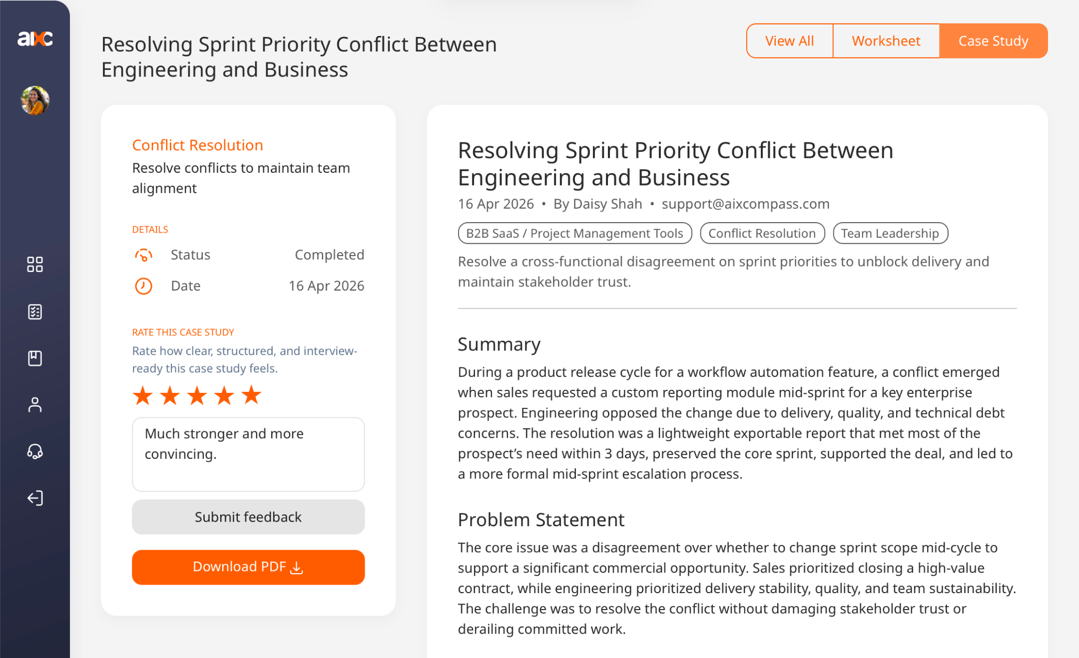Sample team-leadership case study preview